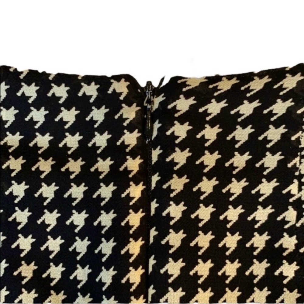 VTG Y2K Arden B. Cream & Black Houndstooth Skirt Size 0 - Picture 4 of 8